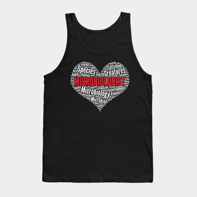 Microbiologist Heart Shape Word Cloud Design Microbiology print Tank Top by theodoros20